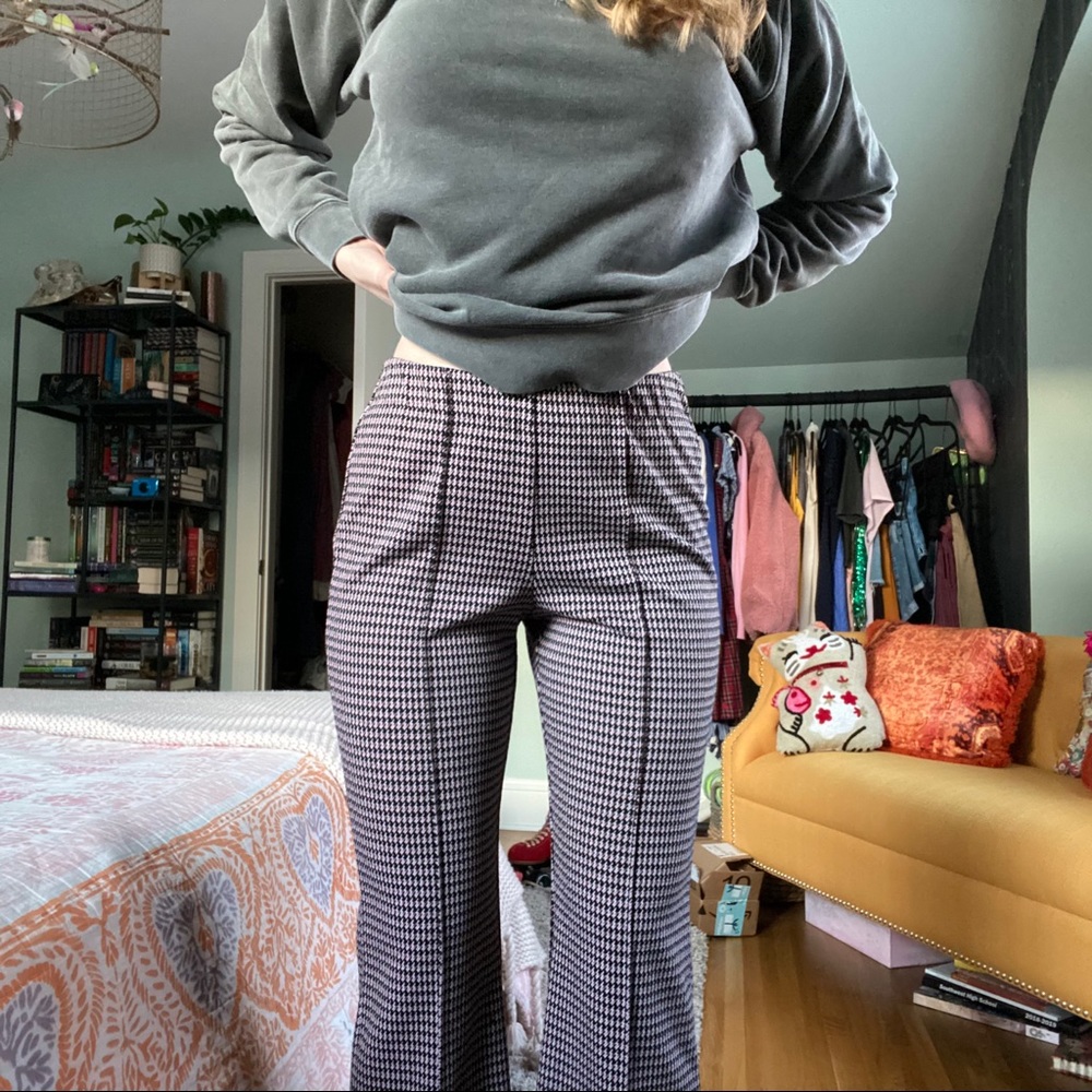 Pink and Black houndstooth pants